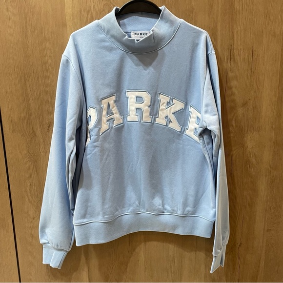 Light Blue PARKE Mock-Neck Pullover Sweatshirt - Picture 2 of 10